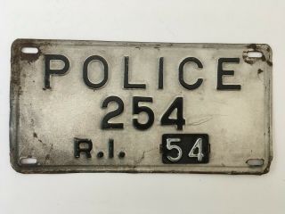 1954 Rhode Island Police License Plate Highway Patrol State Trooper Tab On 1953