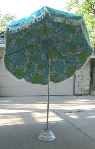 Reserved For Rachel Patio Table Umbrella Mid Century With Base Stand