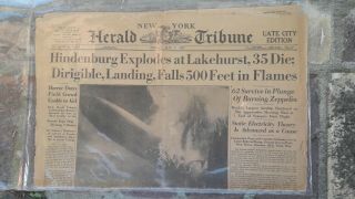 York Herald Tribune Friday May 7th 1937 Hindenburg Explodes