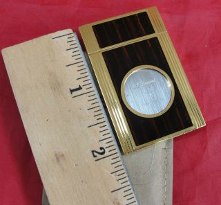 S.  T.  DUPONT FRANCE CIGAR CUTTER GOLD PLATED & BROWN LACQUER W/FELT CASE 6