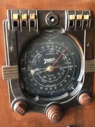 ZENITH 1940’s? ANTIQUE ART DECO RADIO CONSOLE Model 6 - S - 362 5