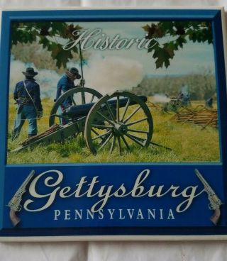 Historic Gettysburg,  Pennsylvania Souvenir Tile Cork Backing Ready To Hang Nib