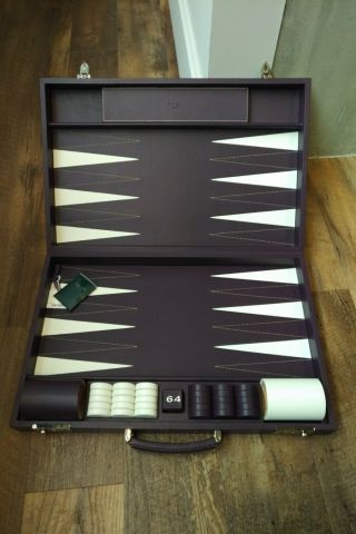 Asprey Backgammon Set (Purple/White) 20 INC 50CM 2