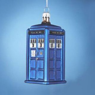 Doctor Who Glass Tardis Ornament Kurt Adler Police Box Dw4111 -