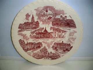 Vintage Souvenir Plate Tallahassee Capital City Of Florida 10 1/2 Inches