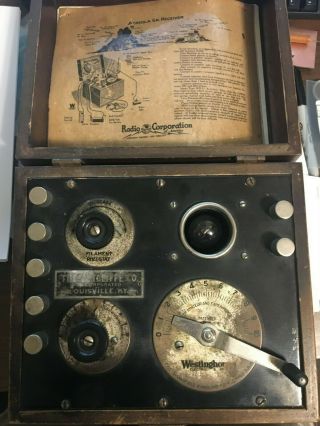 Westinghouse Aeriola Sr.  Antique Radio,  Good WD - 11 Tube 2