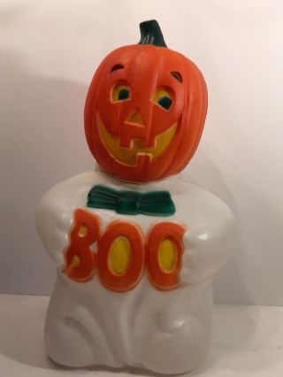 Blow Mold Farley Pumpkin Ghost Halloween Boo Jack O Lantern Yard Decor