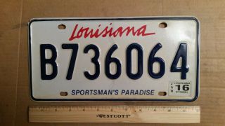 License Plate,  Louisiana,  Sportsman 