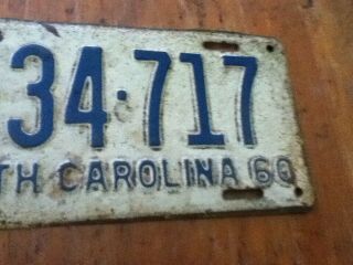 Vintage License Plate Tag South Carolina SC E 34 717 1960 Rustic $4 Combine Ship 3