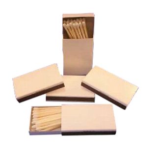 500 Plain White Cover Wooden Match Boxes Matches (10 Boxes Of 50)