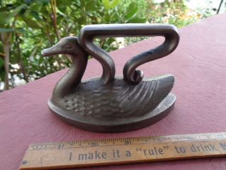 Another Rare Antique Cast Iron Figural 5 Inch Swan Cast Iron Sad Iron