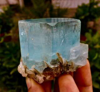 WoW 1235 C.  T Top Class Damage Terminated Blue Color Aquamarine Crystal 2