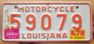 Louisiana 1979 Motorcycle License Plate Quality 59079