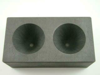 High Density Graphite Conical Mold - Assay Gold Silver Black Sand Cone 2 Cavity