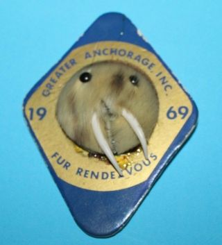 1969 Fur Rondy Rendezvous Pin Anchorage Alaska