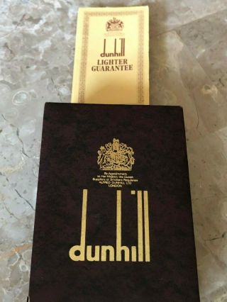 Dunhill Rollagas Barley Pattern Gold Plated ' 70 Lighter Serviced 10