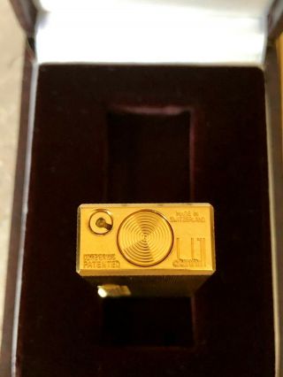 Dunhill Rollagas Barley Pattern Gold Plated ' 70 Lighter Serviced 3