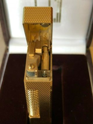 Dunhill Rollagas Barley Pattern Gold Plated ' 70 Lighter Serviced 4