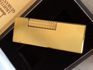 Dunhill Rollagas Barley Pattern Gold Plated ' 70 Lighter Serviced 7