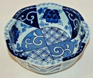Japanese Sometsuke Serving Bowl,  Blue And White,  Signed And On Base