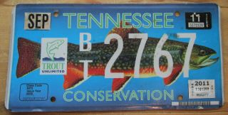 Tennessee 2011 Trout Unlimited Conservation Graphic License Plate Bt2767