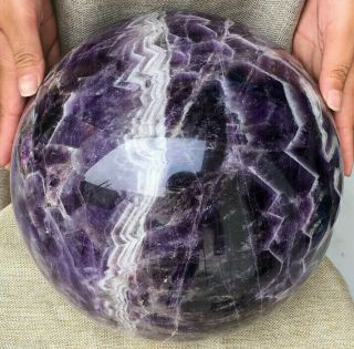 19.  9kg Natural Dreamy Amethyst Sphere Quartz Crystal Ball Healing Hot2883