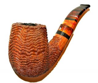 J T Cooke Small Magnum Billiard Pipe Spectacular Deep Ring Grain Hand Carved Usa