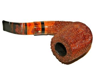 J T COOKE Small Magnum Billiard Pipe Spectacular Deep Ring Grain Hand Carved USA 3