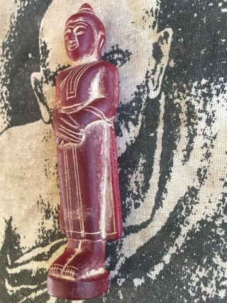 red colored stone Buddha statues from Kru Hot carving 4