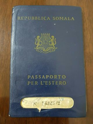 Republica Somala Somali Somalia Passport 1968 Document Rare Yemen Revenue Stamp