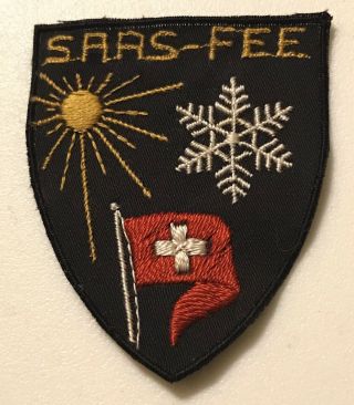Saas - Fee Vintage Skiing Ski Patch Crest Switzerland Souvenir Travel Suisse Bern