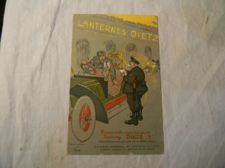 1911 Dietz Car Lantern Advertising Post Card Rare