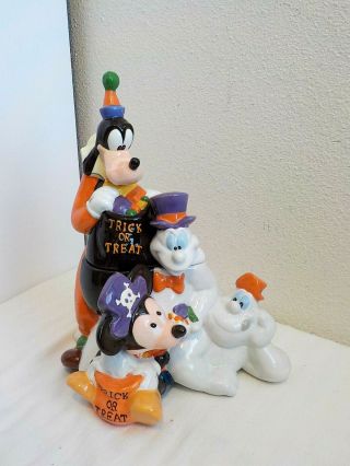 Disney Mickey Goofy Ghosts Halloween Trick Or Treat Candy Cookie Jar