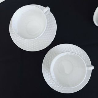 Tiffany & Co Weave Fine English Bone China Exclusive 10pc Tea Serving Set For 2 8