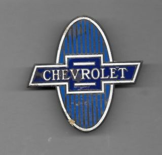 Vintage Chevy Porcelain Enamel Radiator Badge Emblem 1920 