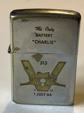 1969 Zippo Lighter Charlie Battery 1st Battalion 13th Marines - Snoopy Graphic
