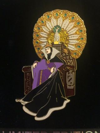 Disneystore.  Com Jumbo Disney Villains Series The Evil Queen Peacock Throne Pin