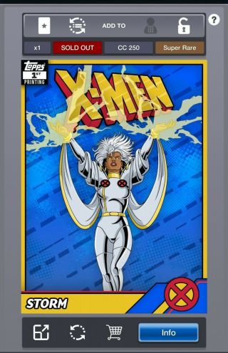 Marvel Topps Collect Retro X - Men First 1st Printing Storm