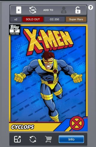 Marvel Topps Collect Retro X - Men First 1st Printing Cyclops