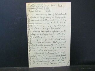 1891 Hand Written & Autographed Letter By Baptist Preacher Charles Spurgeon