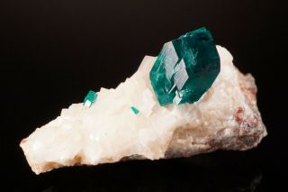 Dioptase & Calcite Crystal Tsumeb,  Namibia