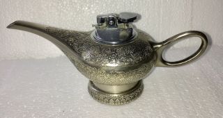 Vintage Aladdins Lamp Table Lighter 1950 - 1960 Chrome