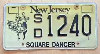 Jersey Square Dancer License Plate " Sd 1240 " Sq Dancing Docey Doe Nj