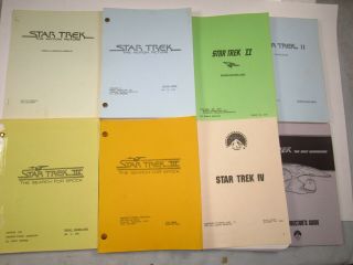 8 Star Trek Movie Scripts Director Books Etc Movies 1 - 4