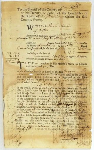 Major General Jabez Huntington - Document Signed,  1731