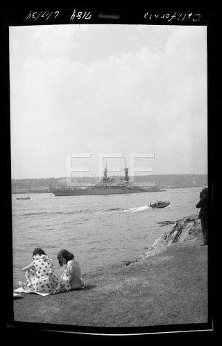 1934 Uss California Bb - 44 Us Navy Battleship Ship Old Photo Negative 557b