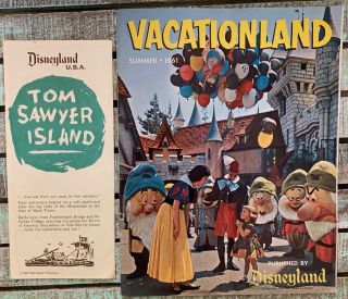 Disney 1961 Disneyland Map Tom Sawyer Island Vacationland 1961 Knott ' s Berry 4