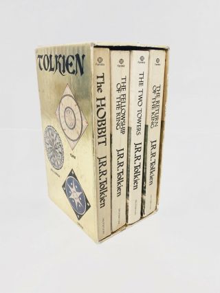 Vintage Jrr Tolkien Trilogy And Hobbit Lord Of The Rings 4 Book Boxed Set