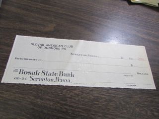 - Bosak State Bank,  Scranton Pa - Slovak American Club,  Dunmore Pa - Black Chec