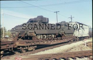 Nov 1985 United States Army Tanks On Ssw Flat Car Vintage 35mm Slide Railroad
